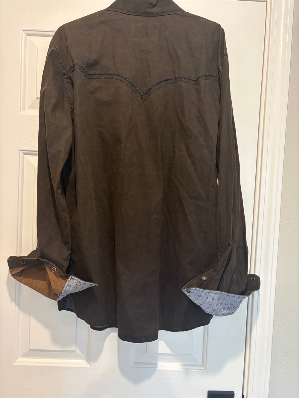 Moonshine Spirit Brown Western-Style Button-Up Shirt XXL, Slim fit - Picture 2 of 5